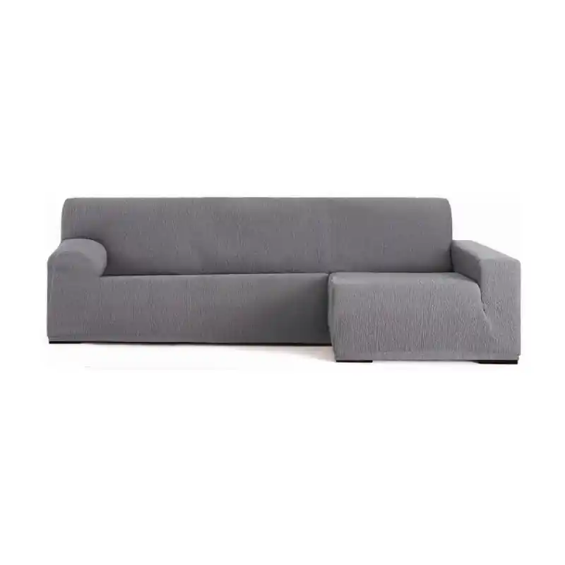Fatto A Mano Copridivano Troya elastico penisola destra grigio 250-310 cm lungo