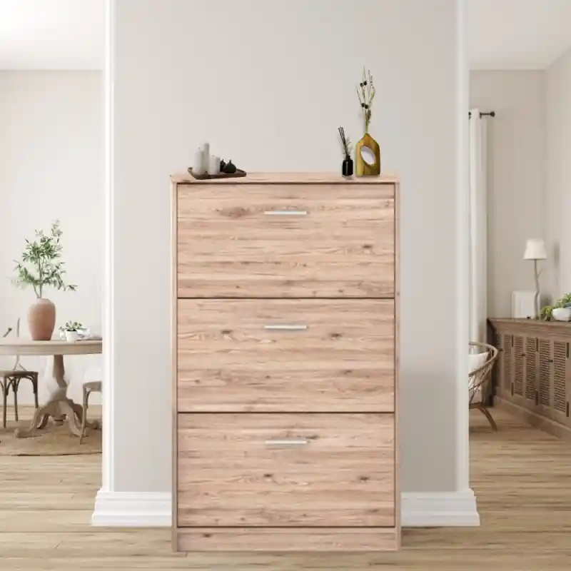Scarpiera Nepo 3 scomparti colore rovere moderna e compatta Consegna Rapida