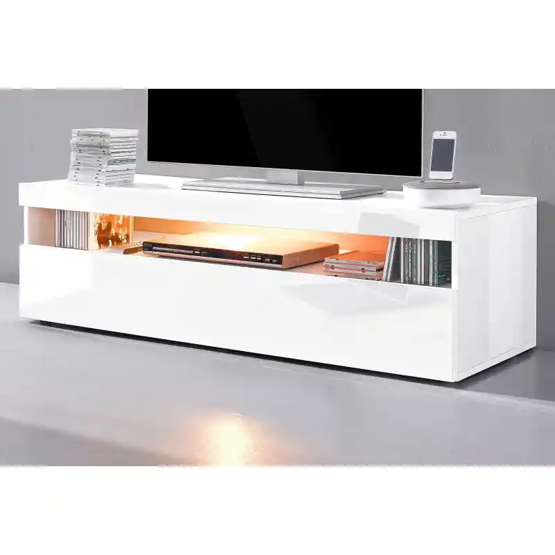 Mobile porta TV Burrata 130 bianco moderno compatto e funzionale Offerta Lampo