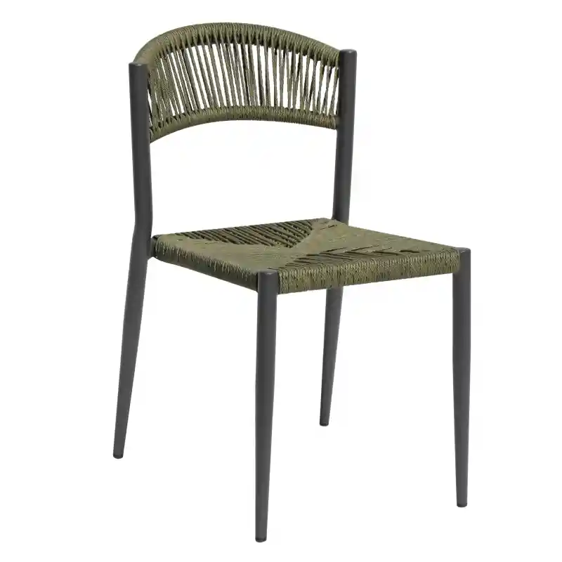 Set 2 sedie Milano contract alluminio grigio corda verde All’Ingrosso