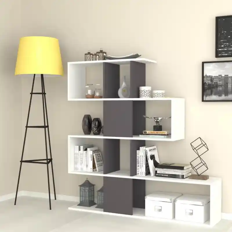 Promozione Libreria bifacciale Aktif 145x145x29 cm bianco ghisa moderna