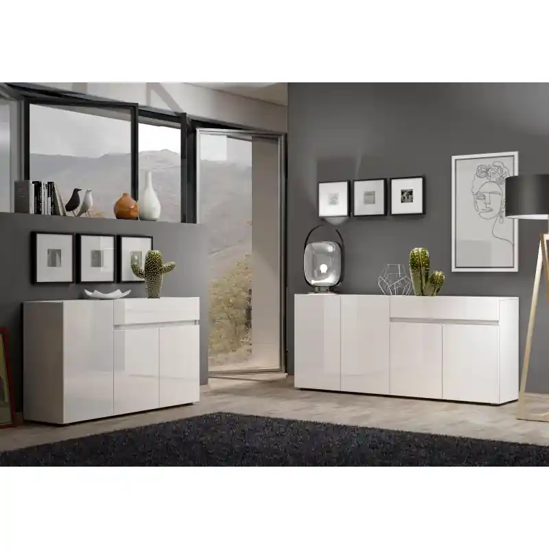 Novità Sideboard 3 ante 1 cassetto bianco lucido soggiorno Made in Italy