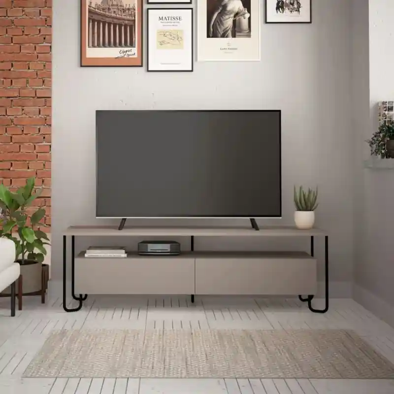 Popolare Porta TV Cornea tortora due ante moderno e versatile