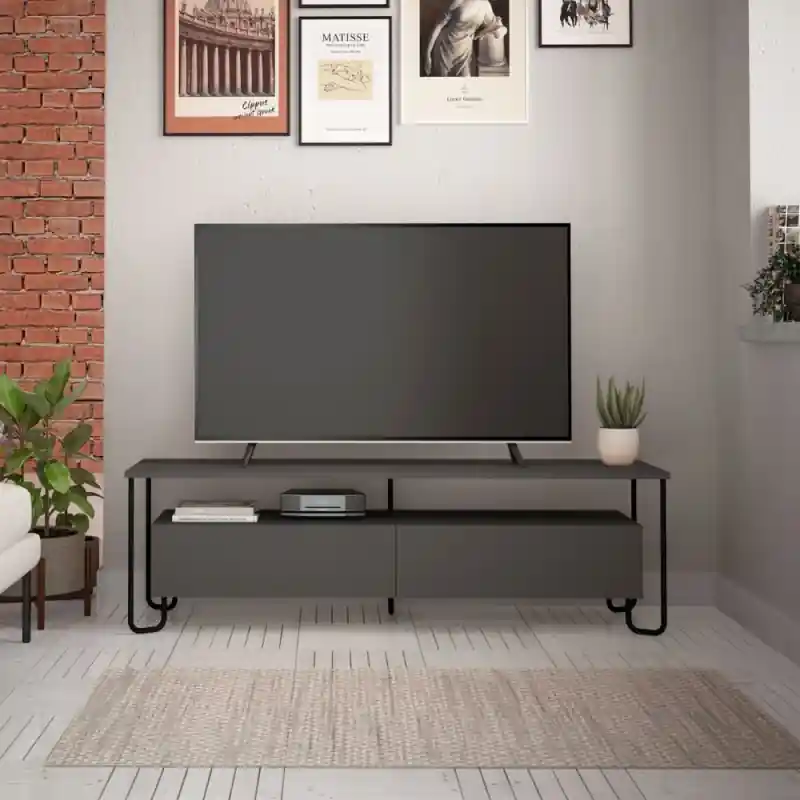 Porta TV Cornea due ante antracite moderno e funzionale Nuova Collezione