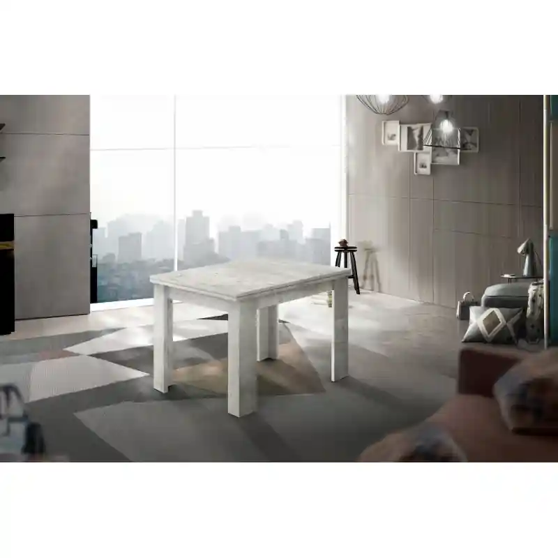 Tavolo allungabile Jesi 90-180x90x75 cm finitura cemento Spedito Oggi
