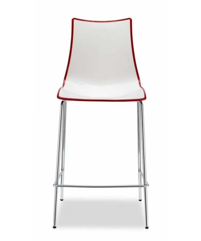 Autentico Sgabelli Zebra Bicolore set 2 H65 polimero acciaio cromato SCAB