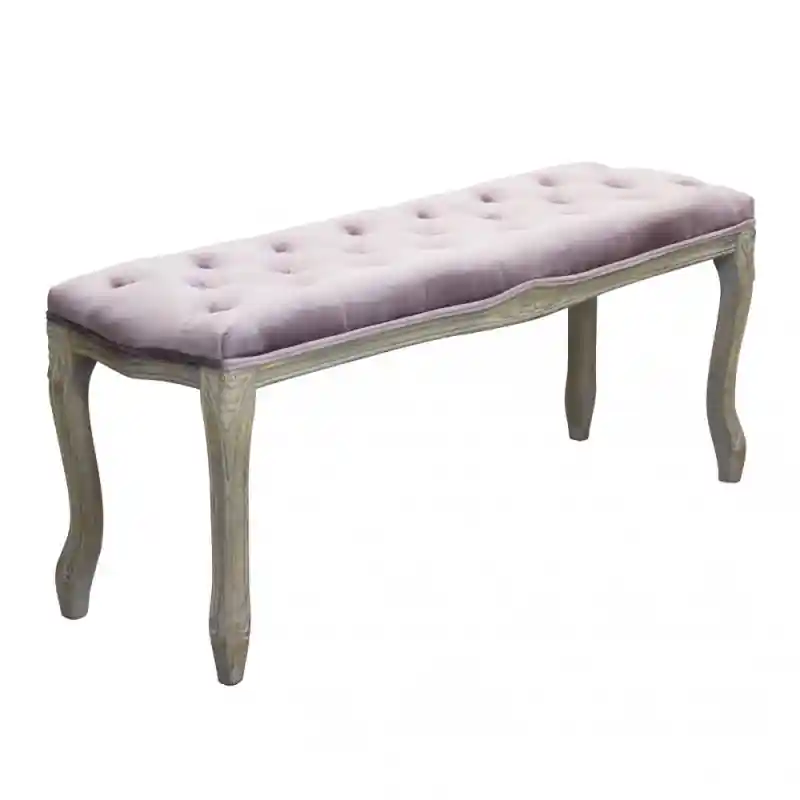 Set 2 panche Misty in velluto rosa moderne per soggiorno Certificato