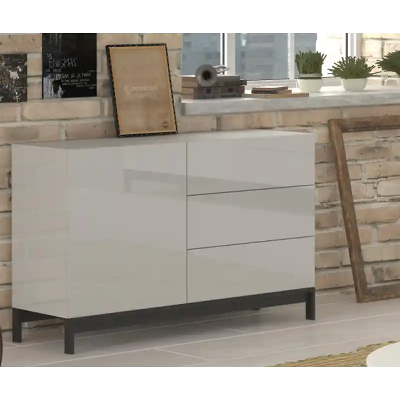 Ultime Pezzi Credenza Metis 110 con piedistallo bianco lucido moderna