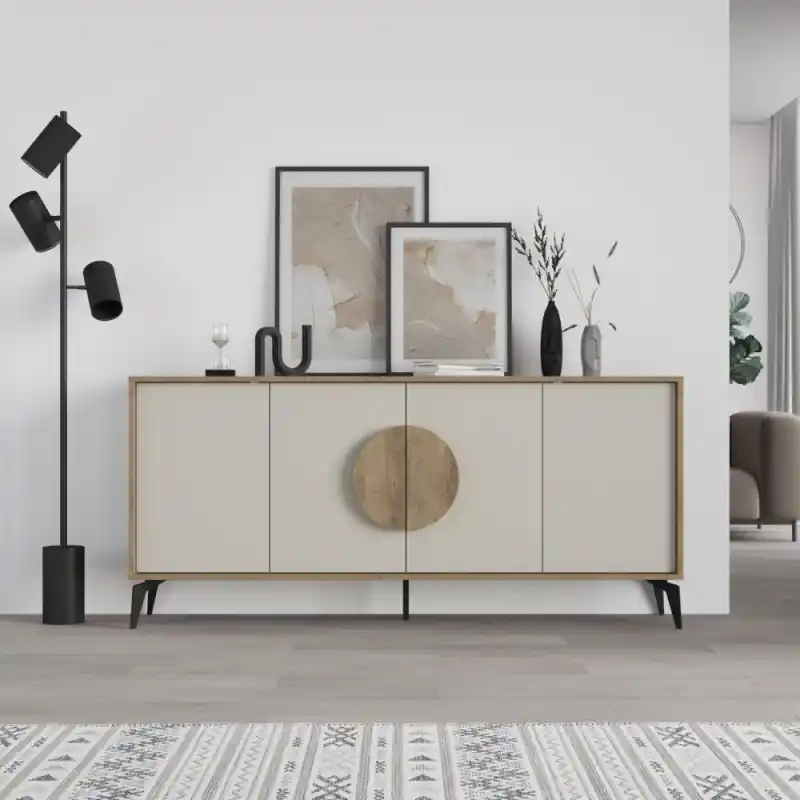 Spedizione Gratuita Madia Gora 180 cm noce hitit e ante cashmere moderna