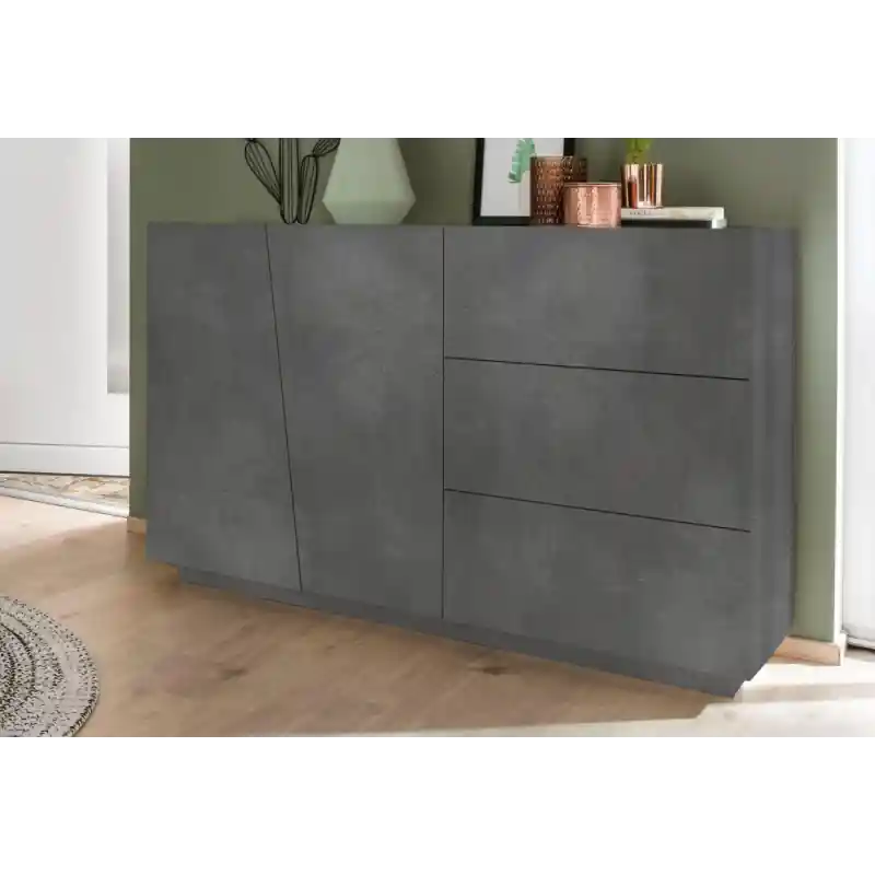 Nuova Collezione Credenza Vega 140 2 Ante 3 Cassetti Ardesia Living Moderna
