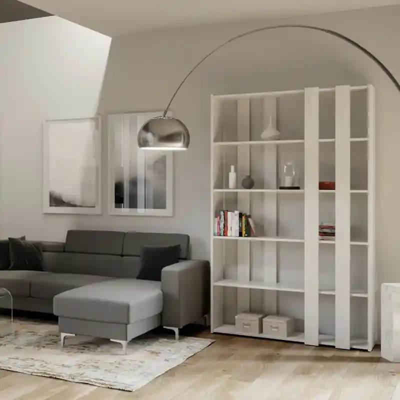 Composizione libreria Small A Kato 6R bianco frassino cemento noce Colori Itamoby Bianco Frassino Ultime Pezzi