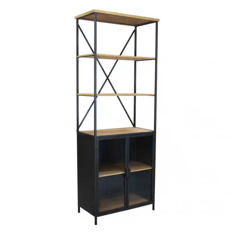 Libreria Brock bianco marrone moderna per soggiorno studio casa Consegna Rapida