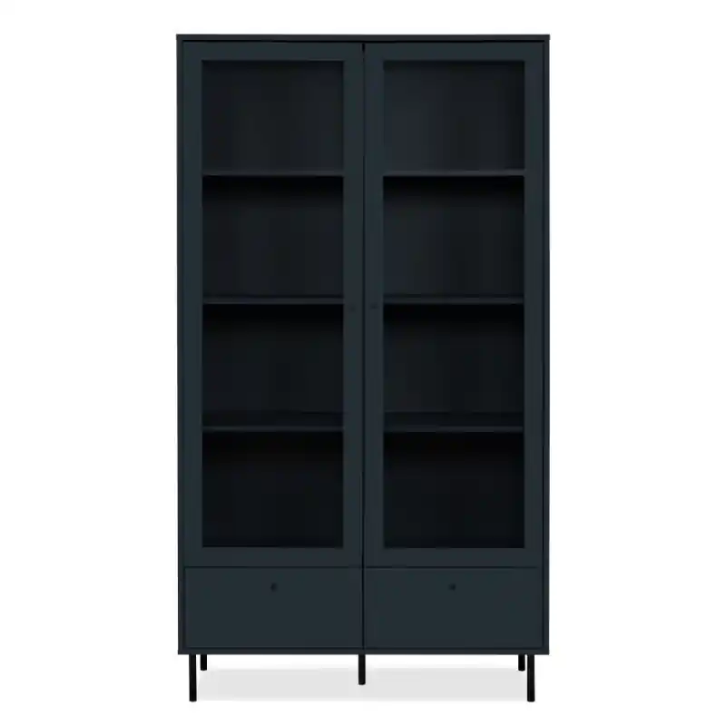 Vetrina Caracas 52A Navy Blue 2 Ante e 2 Cassetti Moderna Alta Qualità