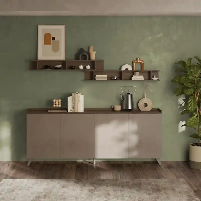 Madia Polan 4 ante bronzo e mercure moderna e capiente Compra Oggi Stesso