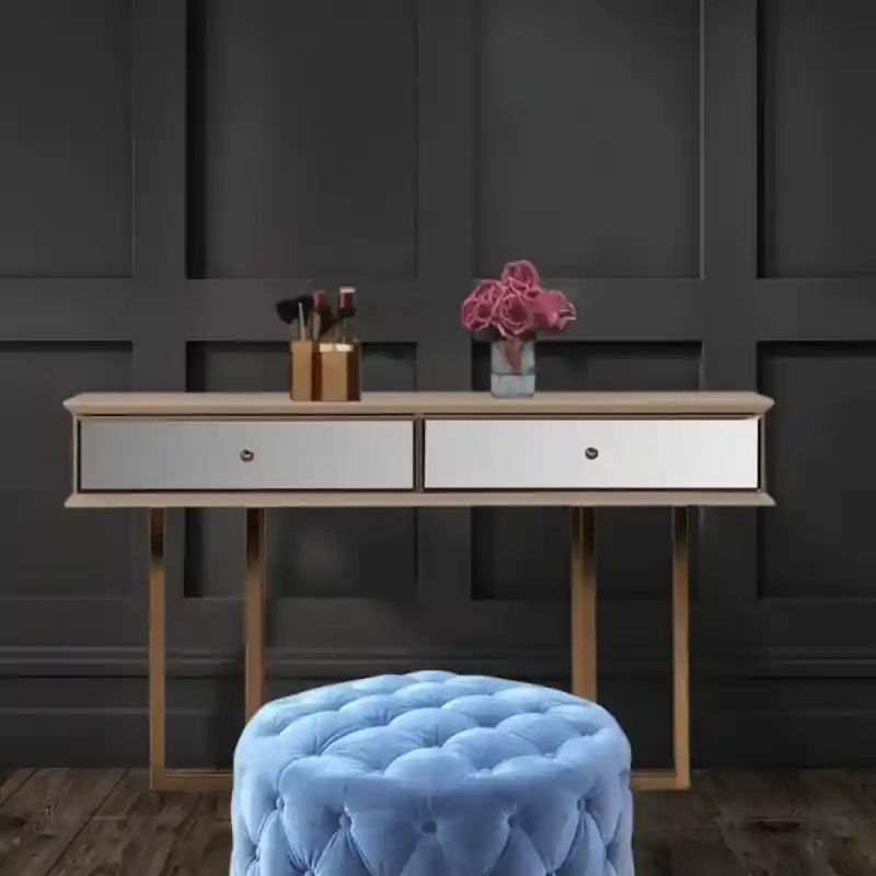 Dresser Eliza 2 cassetti vizon cream e dettagli oro ingresso Esclusivo