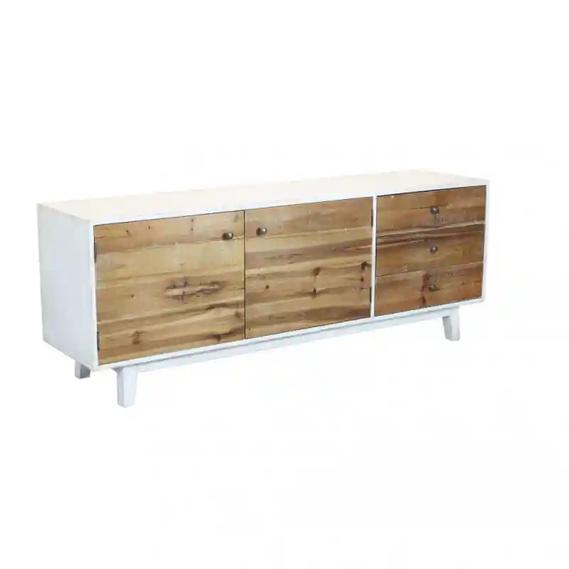 Porta TV Barclay bianco marrone moderno per soggiorno living casa Reso Gratuito