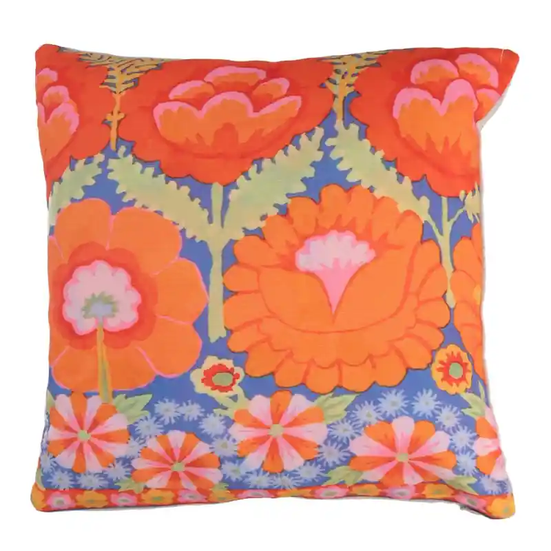 Fodera cuscino tessuto fiori arancione 40x40 cm arredo vivace casa Nuova Collezione