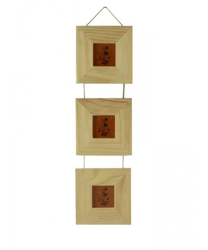 Prezzo Scontato Portafoto multiplo da muro in balsa 15x15 moderno naturale