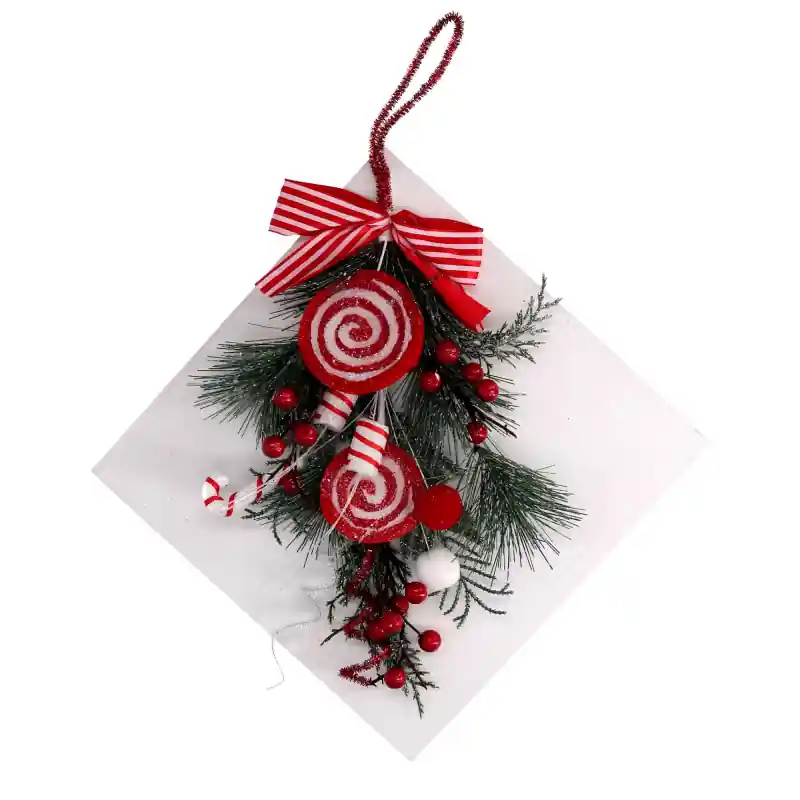 Super Prezzo Addobbo festone plastica caramelle bianco e rosso 30x30 cm