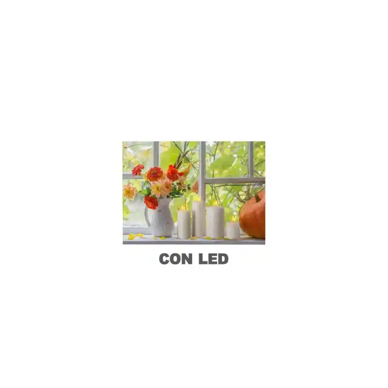 Quadro LED fiori bianco 40x30x1,8 cm moderno luminoso floreale Prezzo Di Fabbrica
