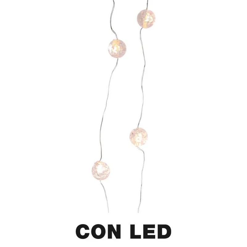 Set 4 Luci Filo 10 LED Pallina Bianco Caldo a Batteria 0,5xh100x1 Più Venduto