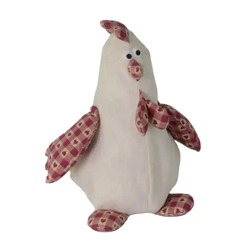 Fermaporta tessuto gallo bianco 17x14x25 cm design originale casa Miglior Prezzo
