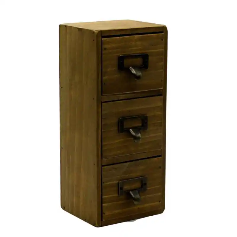 Professionale Portatutto legno rettangolare 3 cassetti 11,5x10xH27 cm pratico