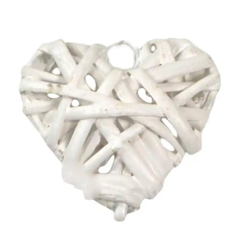 Quantità Limitata Set 30 Cuori Vimini Intrecciato Bianco 5 cm Decorazione Casa