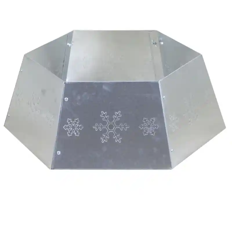 Copribase albero metallo pieghevole argento esagonale ø68h25 Promozione