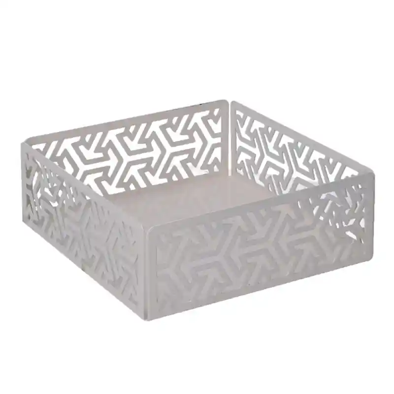 Premium Portatovaglioli metallo frecce bianco 16,5x16,5x5,5 cm accessorio tavola