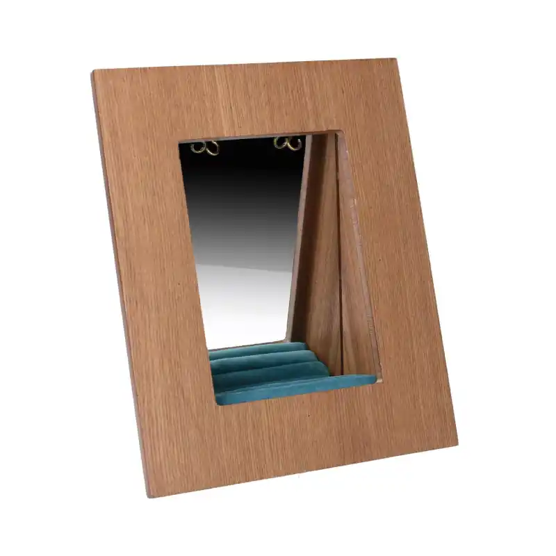 Artigianale Specchio legno marrone 21x9x26 cm design rustico elegante
