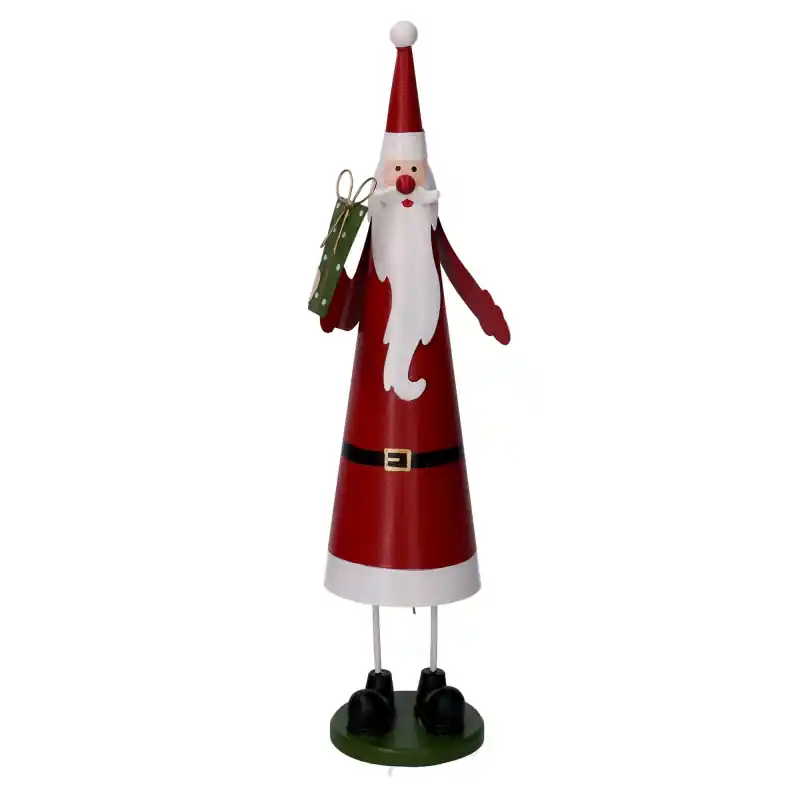 Acquista Ora Babbo Natale metallo rosso 33 cm decorazione natalizia allegra