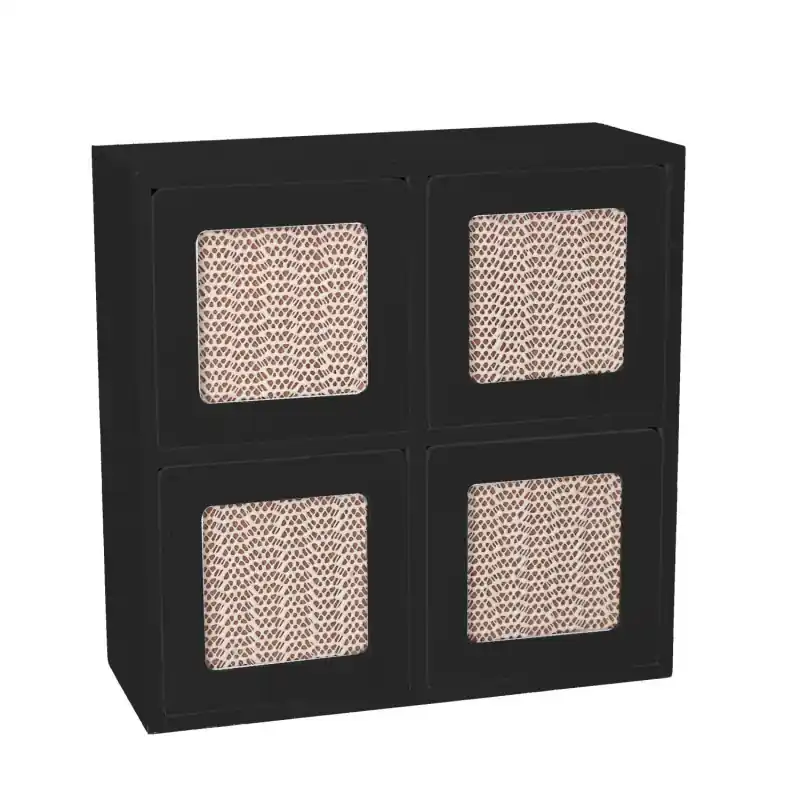 Portatutto legno nero quadro 20x8x20 cm moderno pratico Moderno