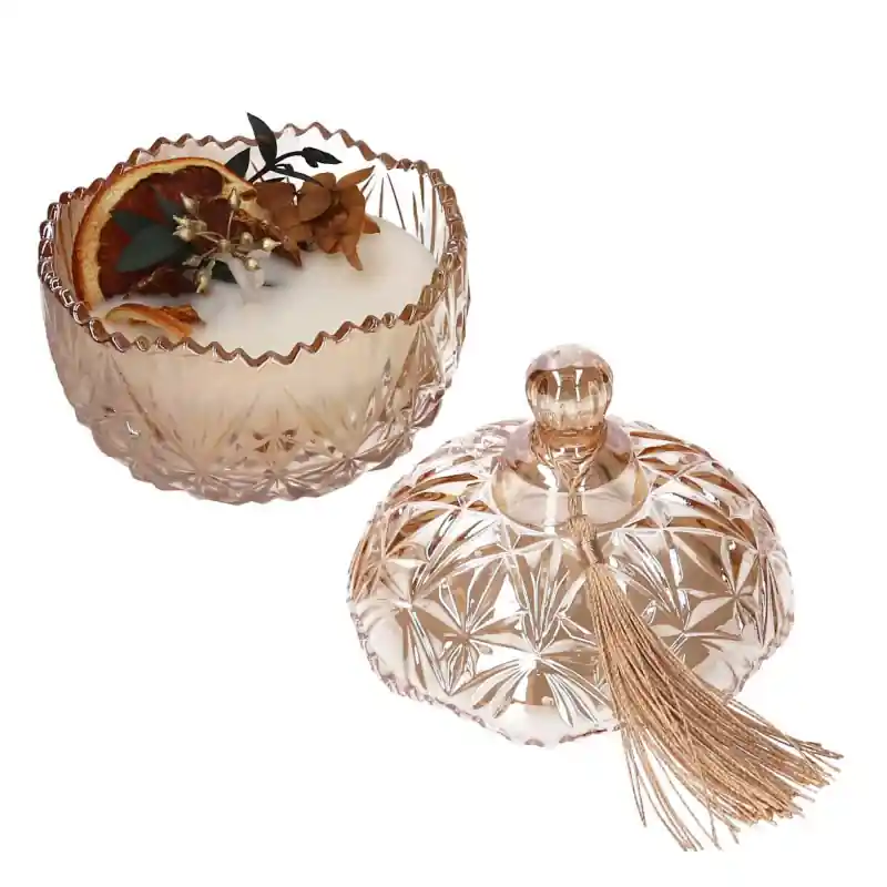 Candela cera profumata arancia in vetro 24x13h8 cm elegante Occasione Imperdibile