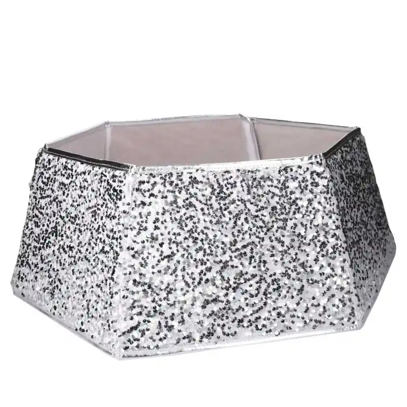 Ultima Occasione Copribase albero tessuto pieghevole argento double face Ø68x25