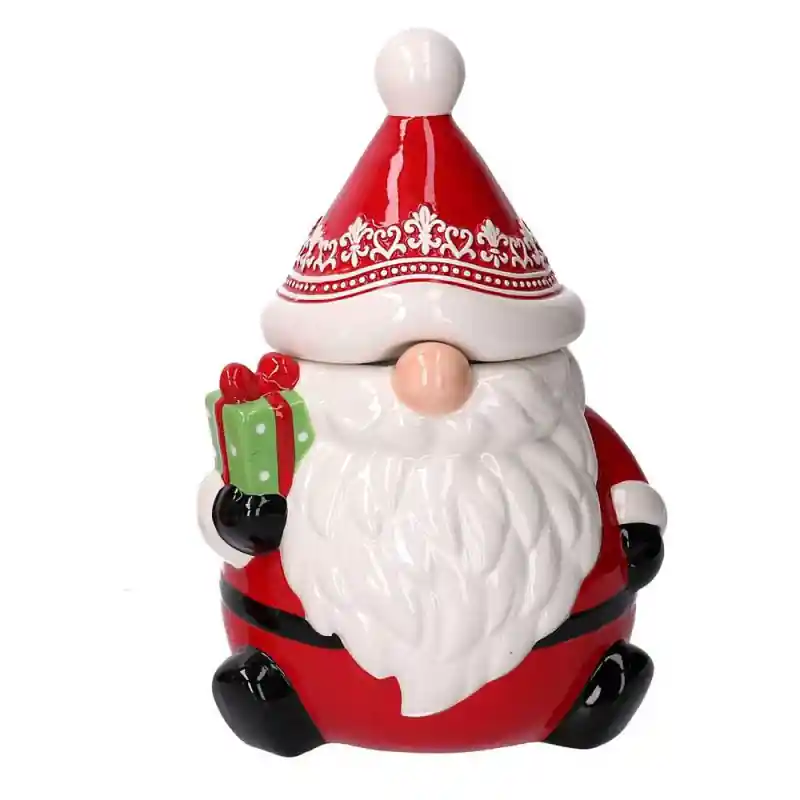 Barattolo ceramica Babbo Natale rosso 18x16h26,8 - Praticità e allegria Promozione Esclusiva