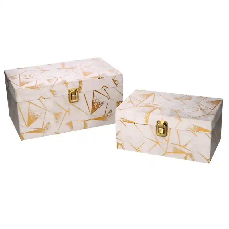 Scatola legno oro rettangolare cm 30x18,5h15 decorazione elegante Quantità Limitata