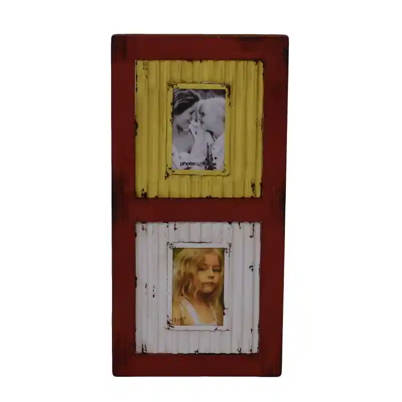Portafoto muro metallo multiplo 2 posti cm 29x2H59 moderno Prezzo Scontato