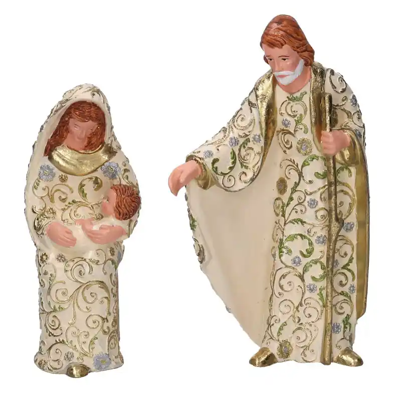 Natività resina crema H25,4 cm - Decorazione natalizia elegante Direttamente Dal Produttore