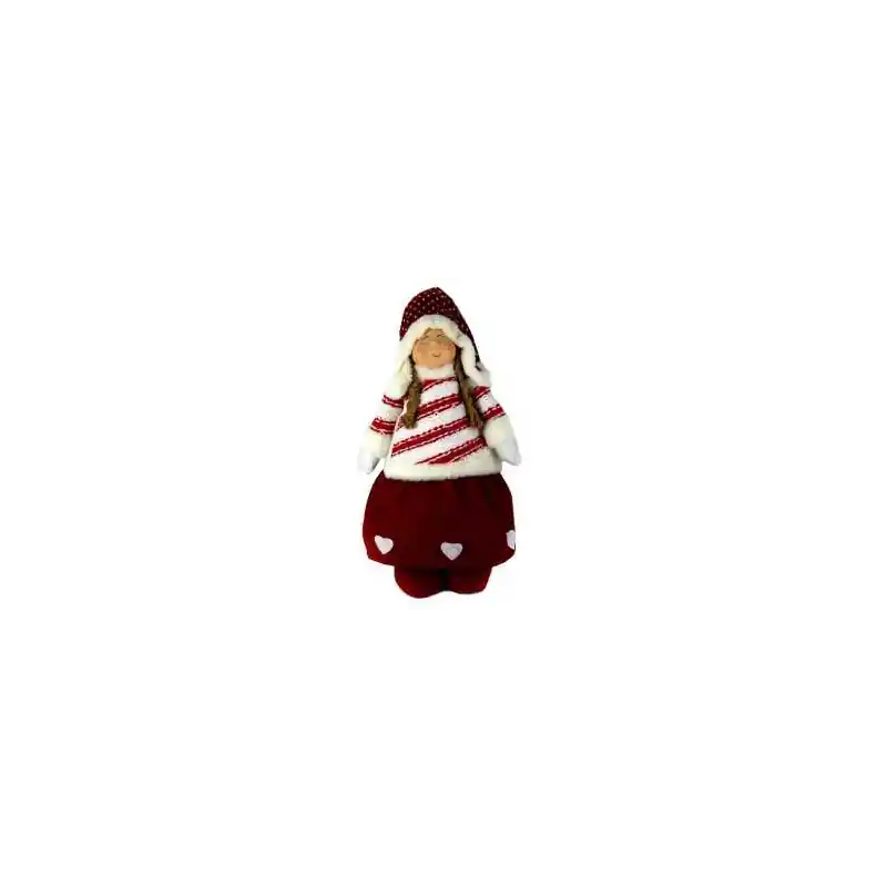Bambina tessuto rosso 32x14x76-98 cm decorazione natalizia Certificato