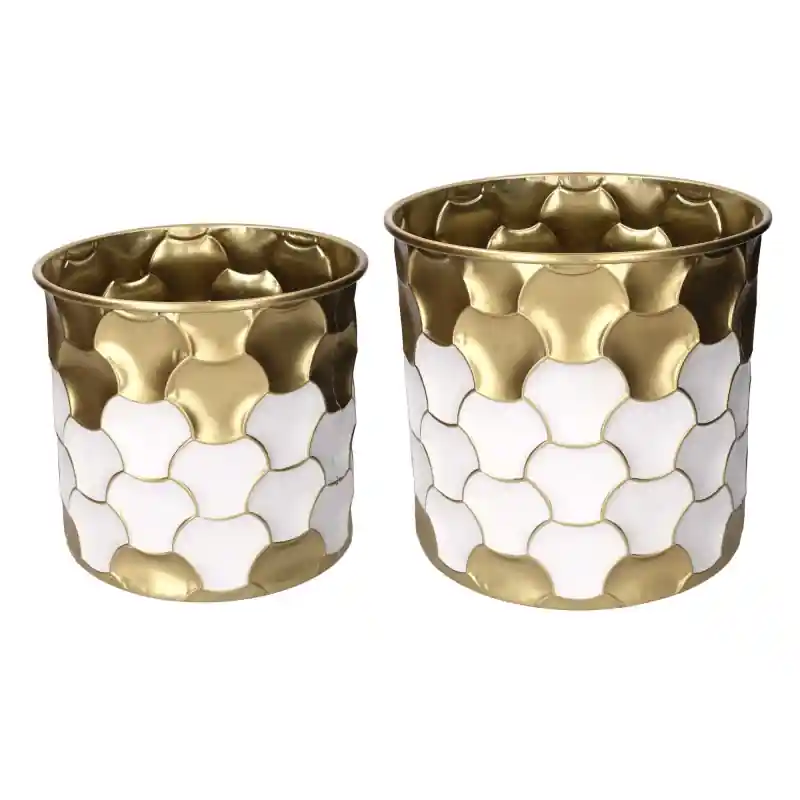 Originale Portavaso Metallo 1/2 Oro Bianco Tondo Ø33x30 cm – Eleganza e design