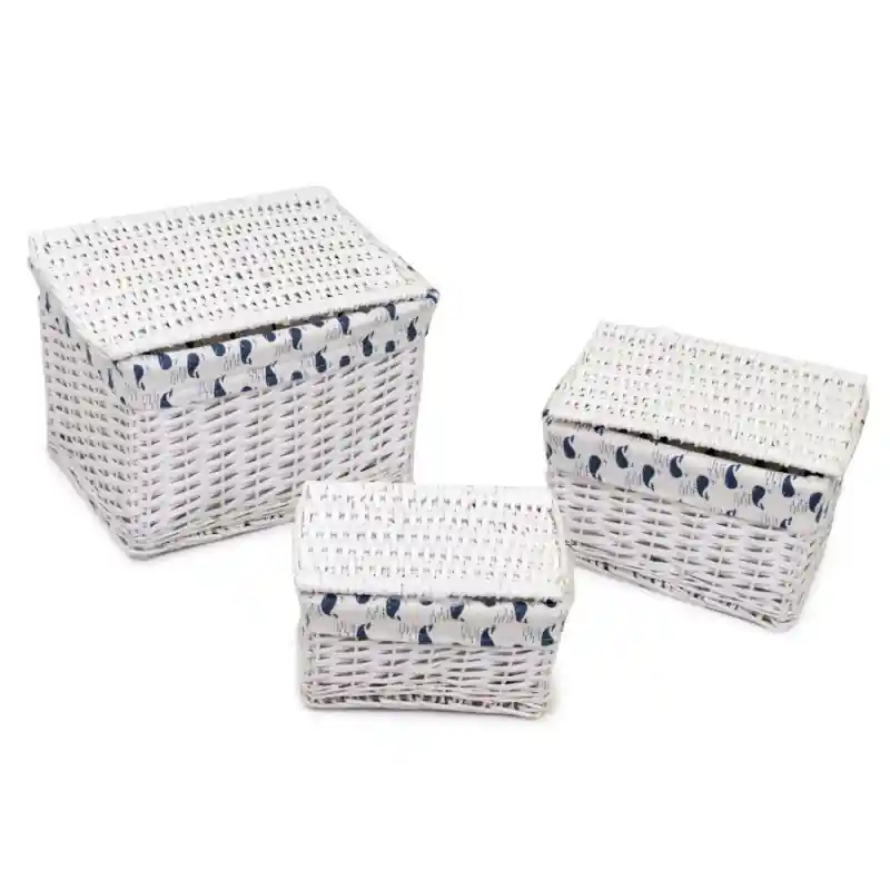 Scatola vimini Ismaele 1/3 bianco rettangolare 45x35x30 cm Ordina Subito
