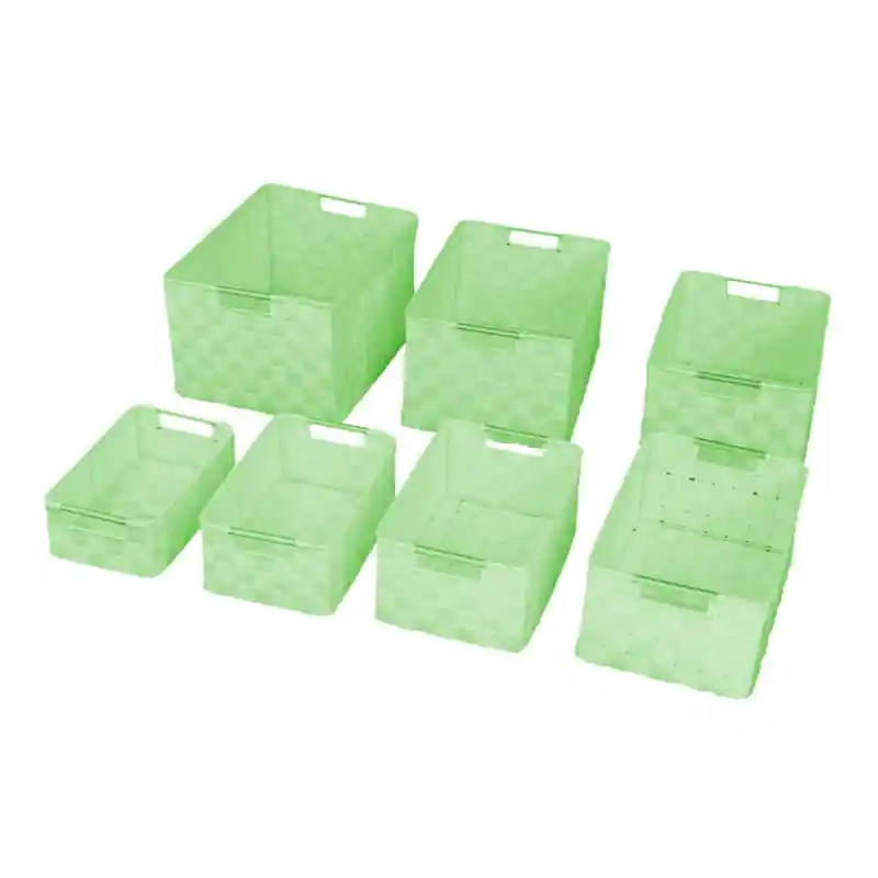 Cassetto poliestere verde chiaro 38x28x21 cm portaoggetti capiente Spedizione Espresso