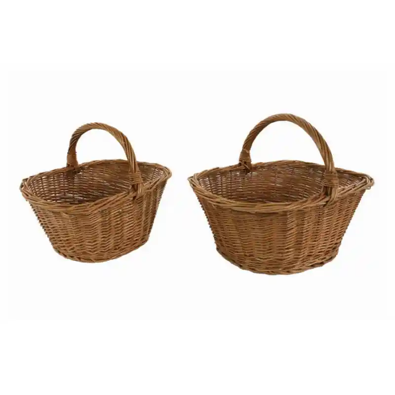 Economico Cesto vimini europeo Giovanni ovale 50x34 H21/39 cm naturale