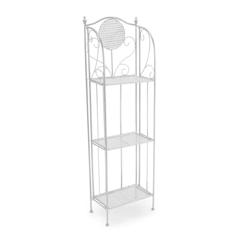 Scaffale metallo Leila 3 ripiani bianco 35x25xH118 cm moderno Alta Qualità
