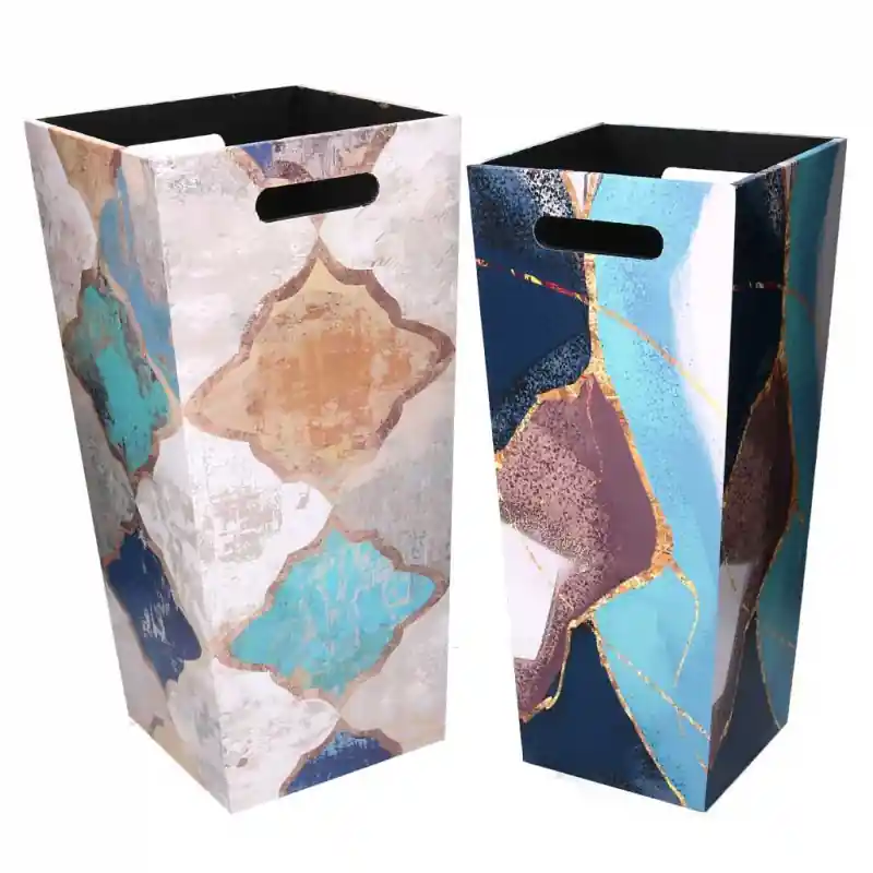 Prezzo Conveniente Portaombrelli ecopelle blu Marocco rettangolare 25x25x53 cm
