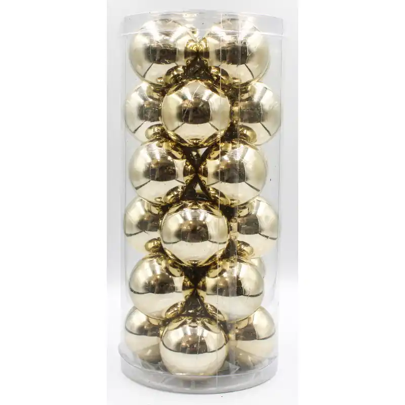 Ordine In Blocco Box 24 Sfere 4cm Oro Lucido Decorazioni Natalizie