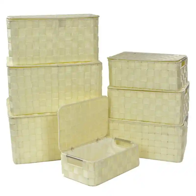 Scatola poliestere crema rettangolare 40x30x21,5 cm casa Reso Gratuito