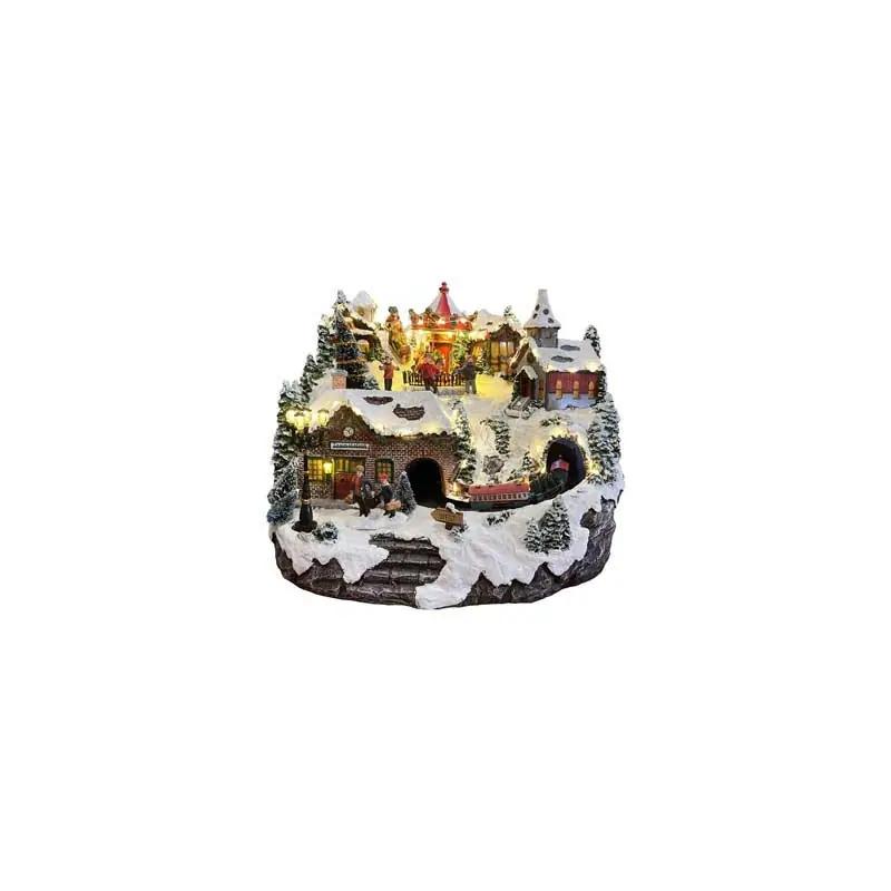 Di Tendenza Villaggio Stardust Luci Muse Movimento 35x35x30cm - Natale Magico