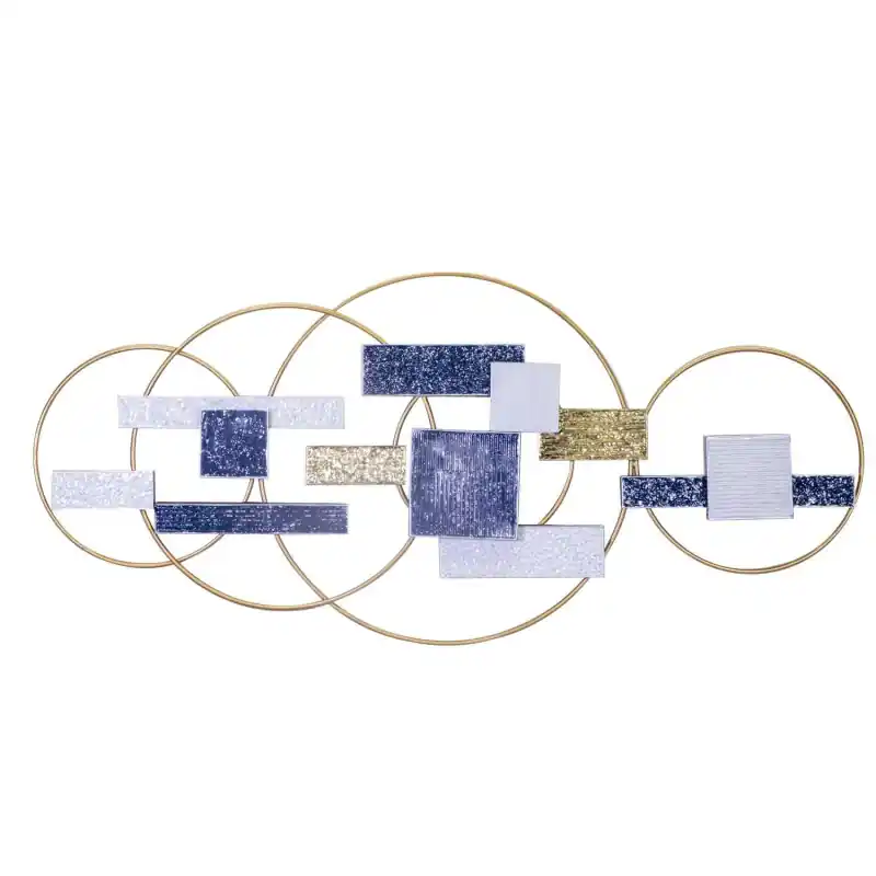 Nuova Collezione Quadro metallo blu oro 132x60xH5,1 cm moderno decorativo
